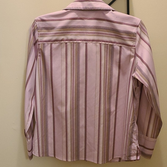 Eddie Bauer Petite Long Sleeve Stripe Blouse - Picture 3 of 5